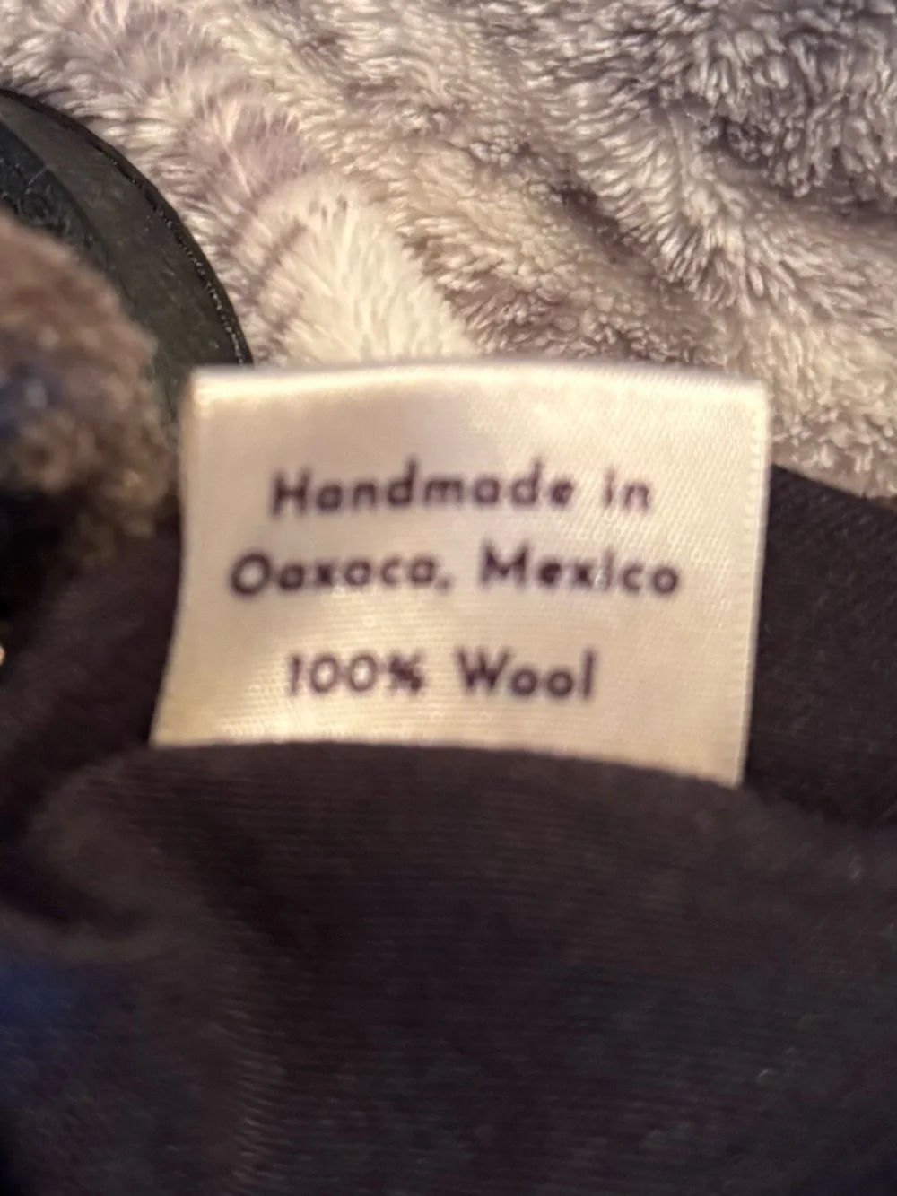 MZ Fairtrade Wool Tote/Shoulder Bag with Leather Handles made in Oaxaca, Mexico